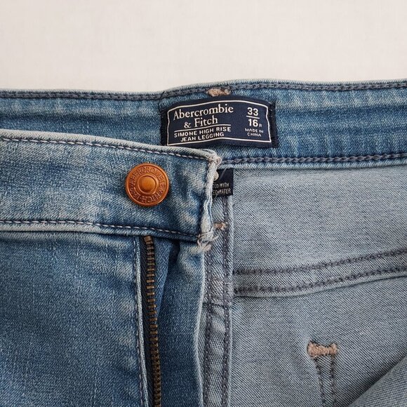 Abercrombie & Fitch Simone Hi Rise Jean Leggings Size 33 - Picture 8 of 9